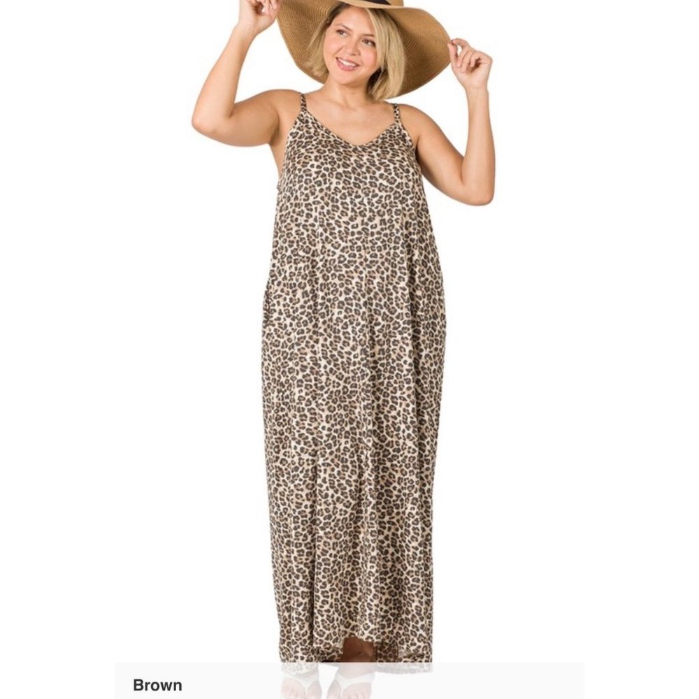 Leopard Cami Maxi Dress - Curvy